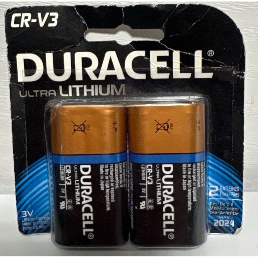 Duracell Ultra Lithium CR-V3 3V Photo Battery Pack Of 2 Exp 2024